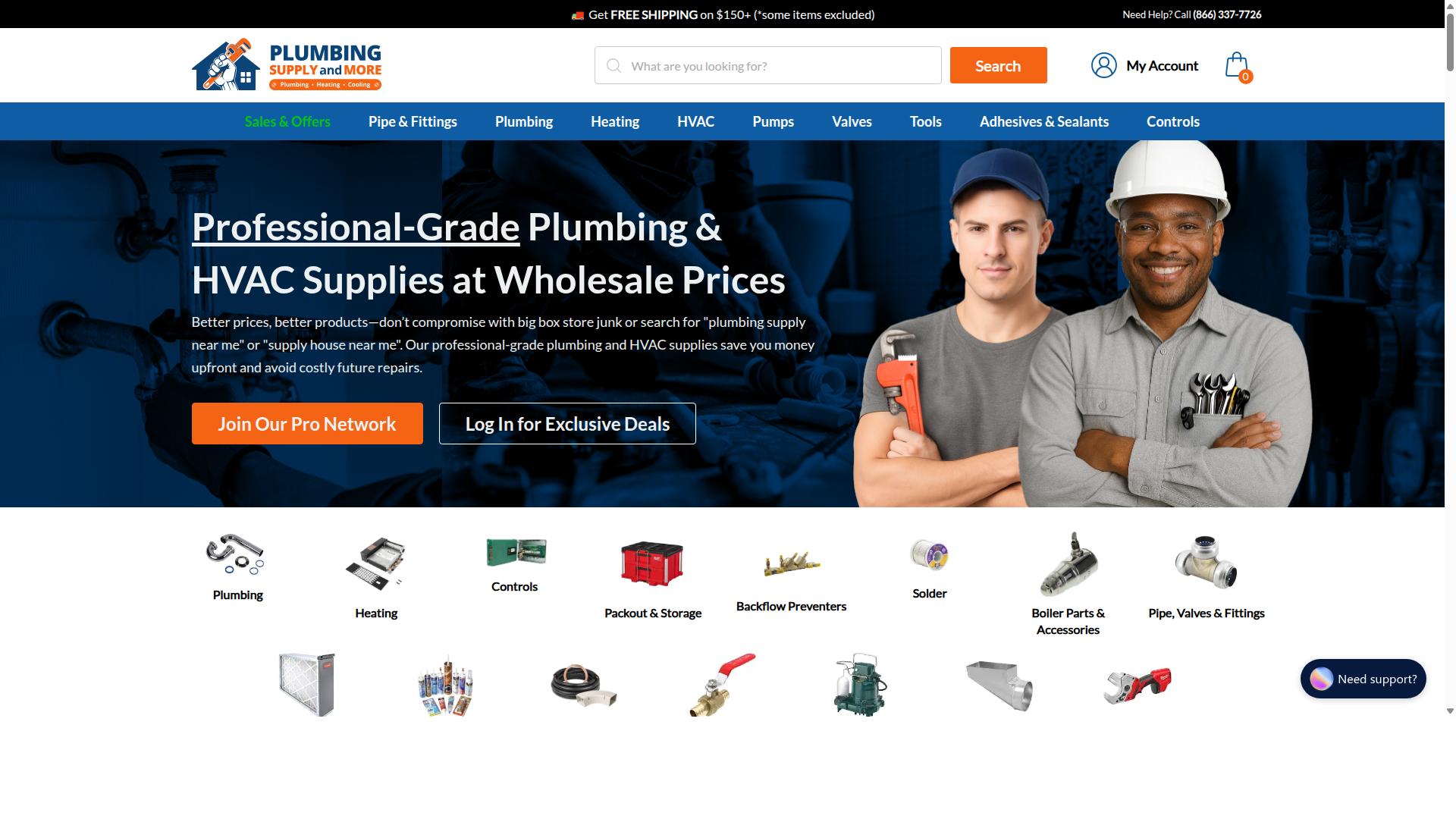 Plumbing Supply and More website